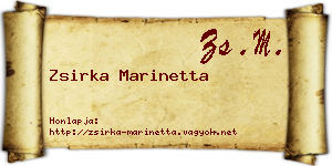 Zsirka Marinetta névjegykártya